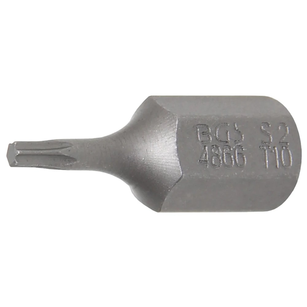 Bit, Länge 30 mm, Antrieb Außensechskant 10 mm (3/8"), T-Profil (für Torx) T10