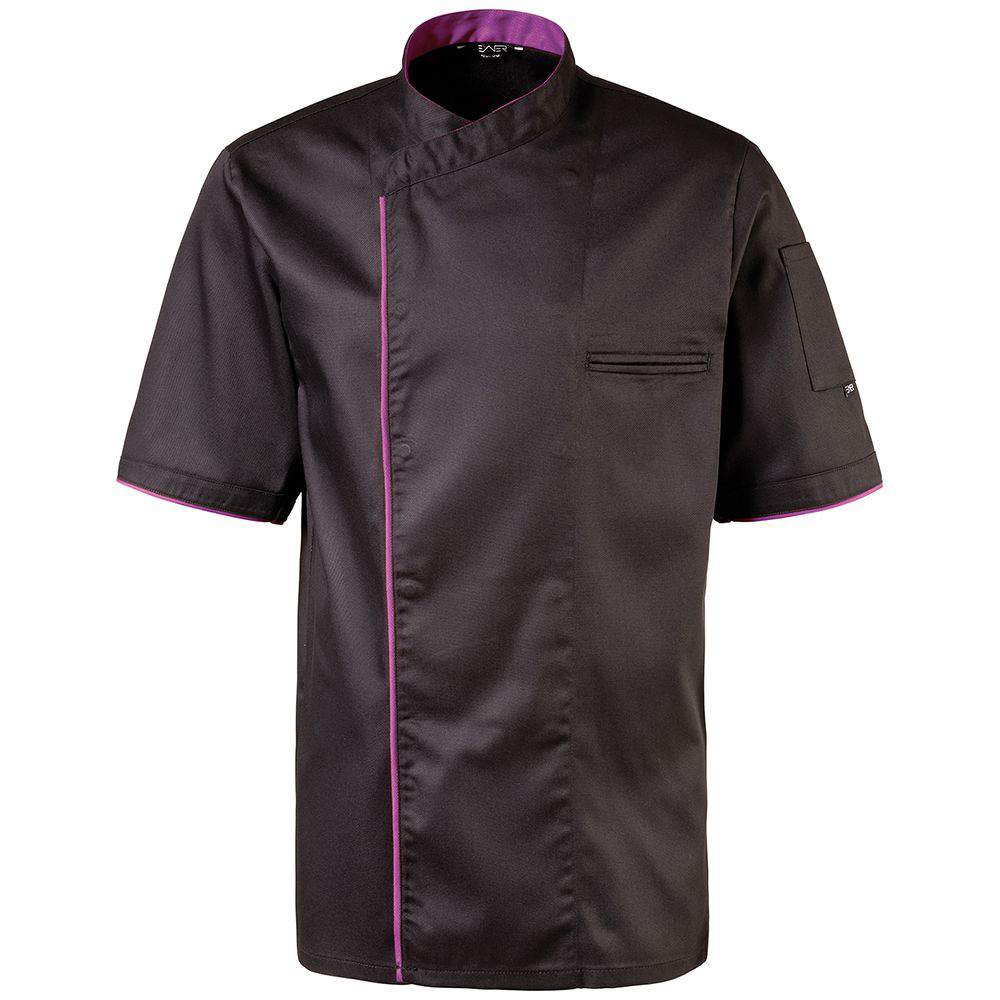 Kochjacke schwarz mit Paspel