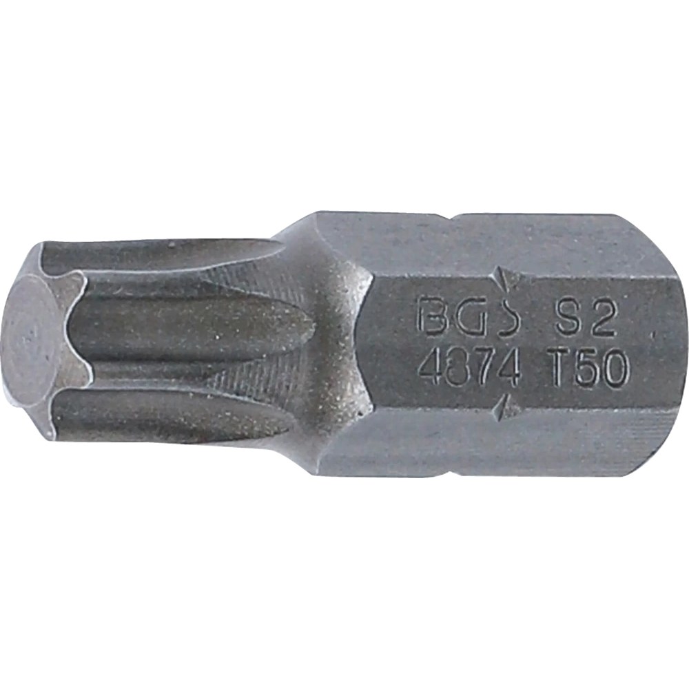 Bit, Länge 30 mm, Antrieb Außensechskant 10 mm (3/8"), T-Profil (für Torx) T50