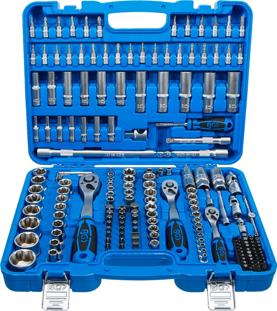 Steckschlüssel-Satz Wellenprofil, Antrieb 6,3 mm (1/4") / 10 mm (3/8") / 12,5 mm (1/2"), 192-tlg.