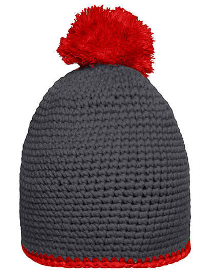 Mütze – Pompon Hat With Contrast Stripe