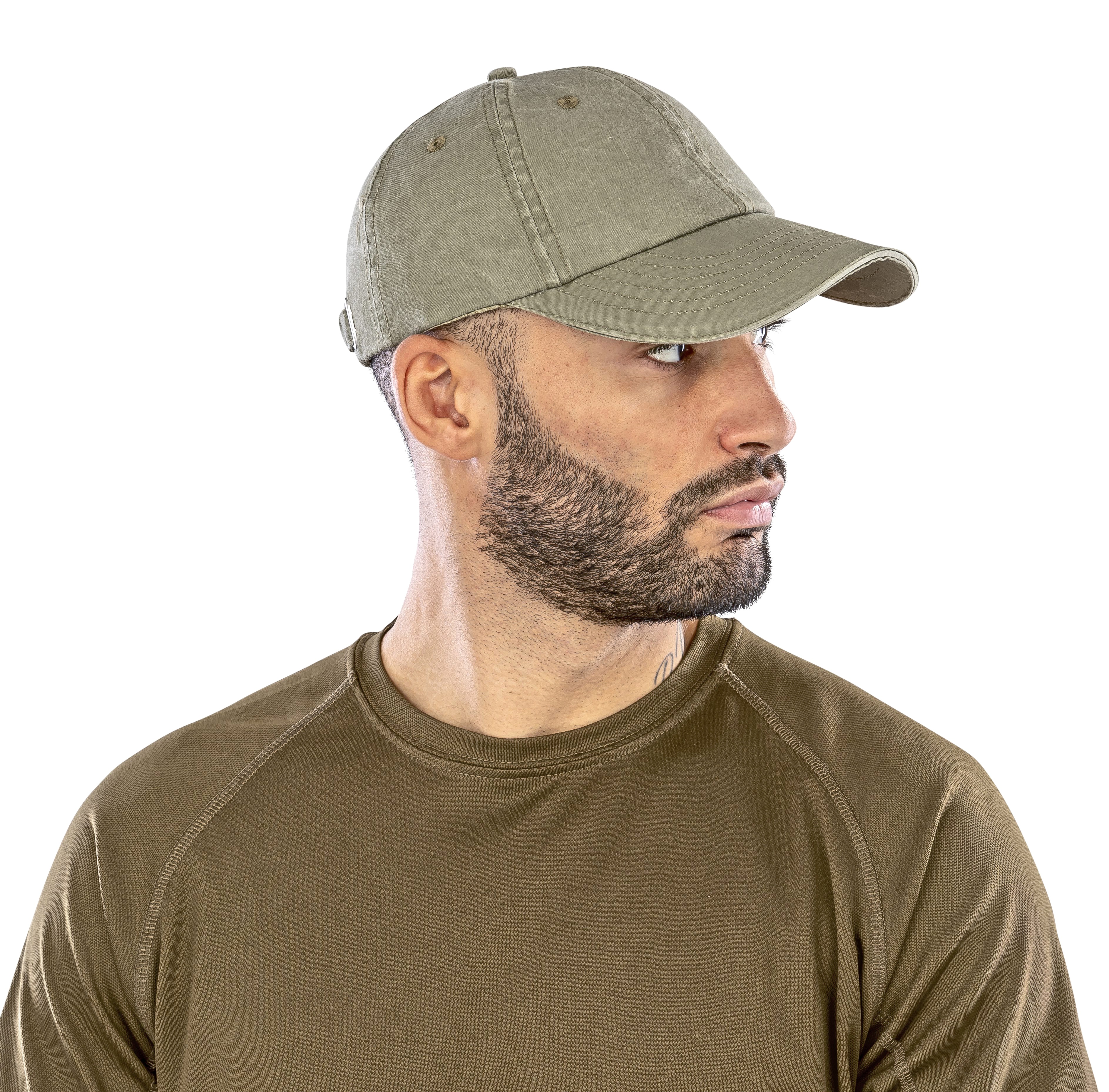 Washed Fine Line Cotton Cap With Sandwich Peak