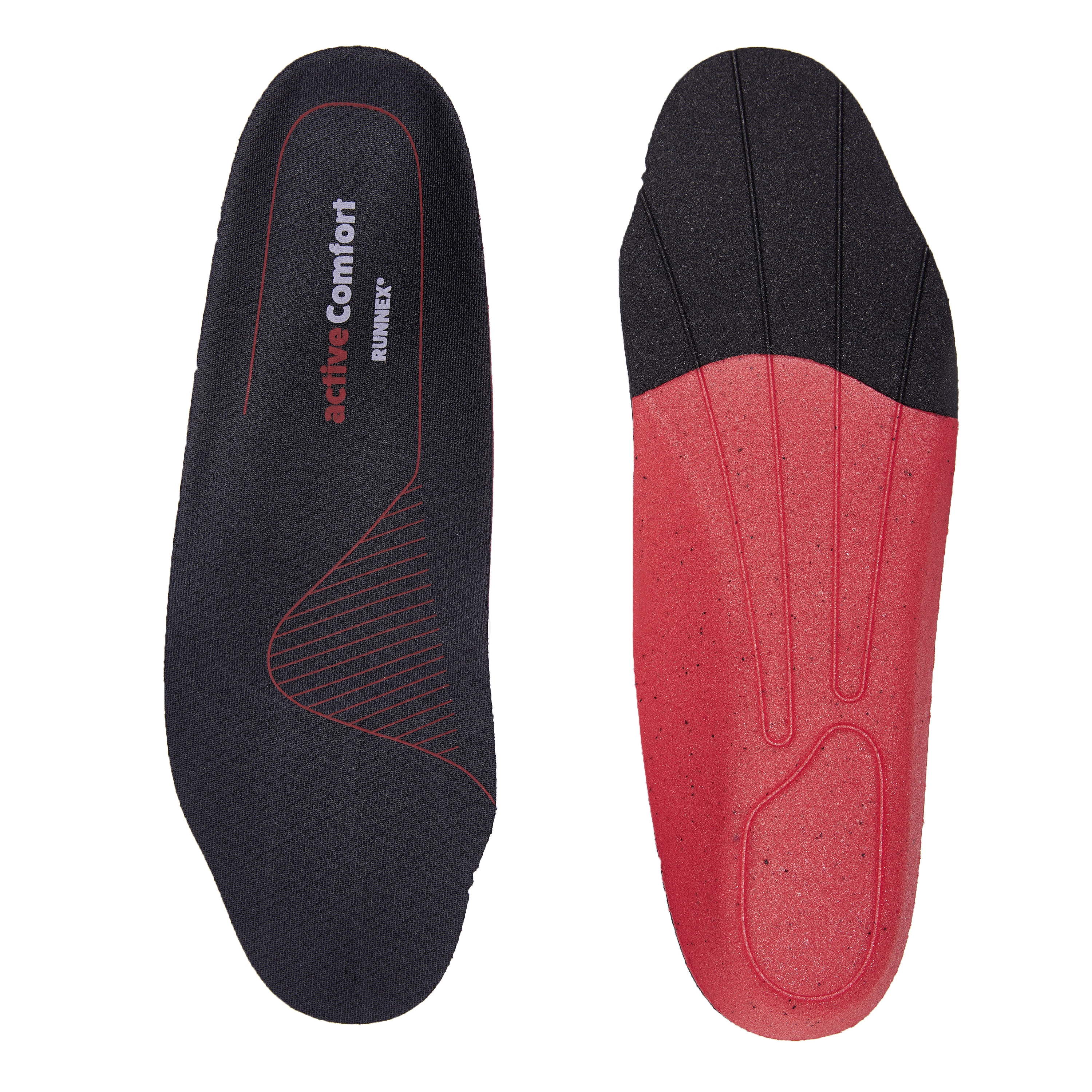 RUNNEX®Semi-orthopädische Einlegesohle activeComfort high schwarz/rot