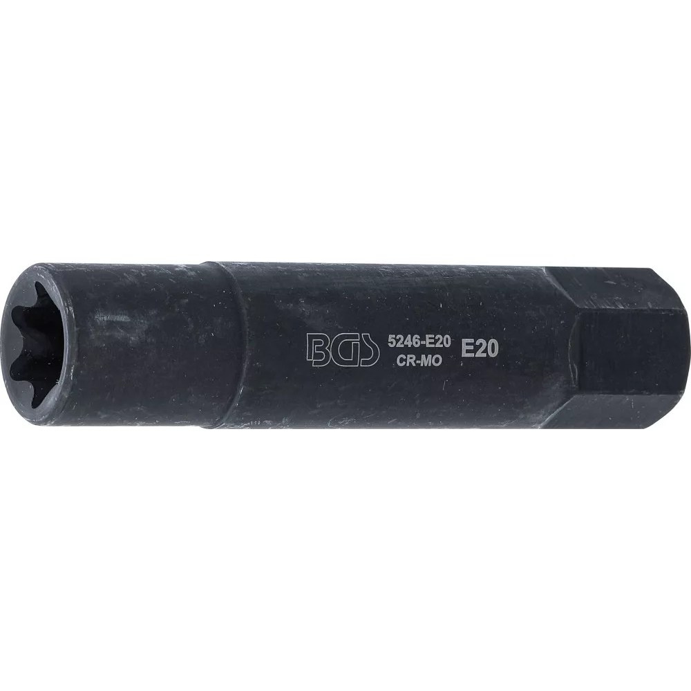 Steckschlüssel-Einsatz E-Profil, extra lang, Antrieb Außensechskant 22 mm, SW E20