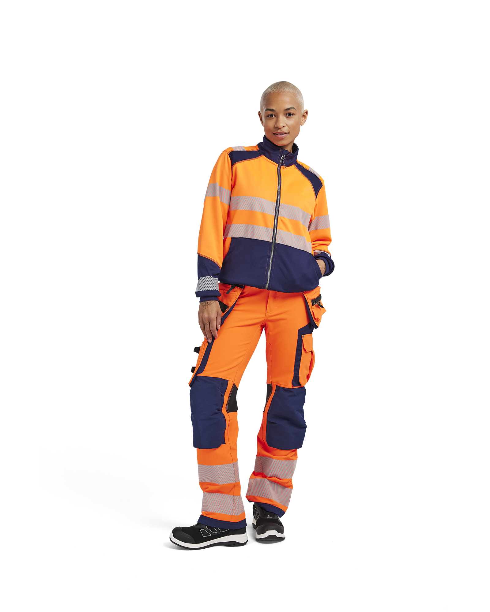 Damen High Vis Arbeitshose 4-Wege-Stretch