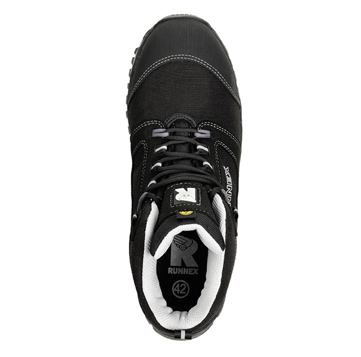 RUNNEX® S3S-ESD-Sicherheitsschnürstiefel LightStar schwarz/weiß/grau
