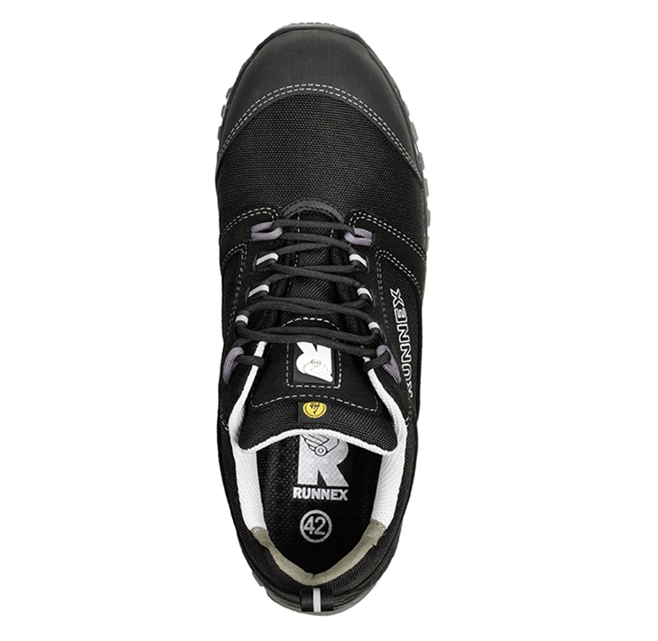 RUNNEX® S3S-ESD-Sicherheitshalbschuhe LightStar schwarz/weiß/grau
