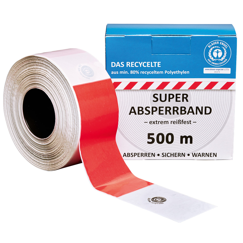 Baustellen - Absperrband 80 MM Recycelt 500 Meter
