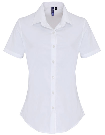 Bluse – Women´s Stretch Fit Poplin Short Sleeve Cotton Shirt