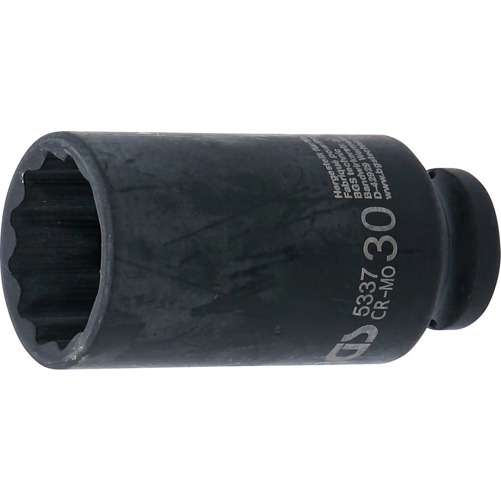Kraft-Steckschlüssel-Einsatz Zwölfkant, tief, Antrieb Innenvierkant 12,5 mm (1/2"), SW 30 mm
