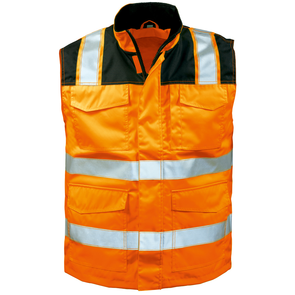 Warnschutzweste Orange/Schwarz Mirko