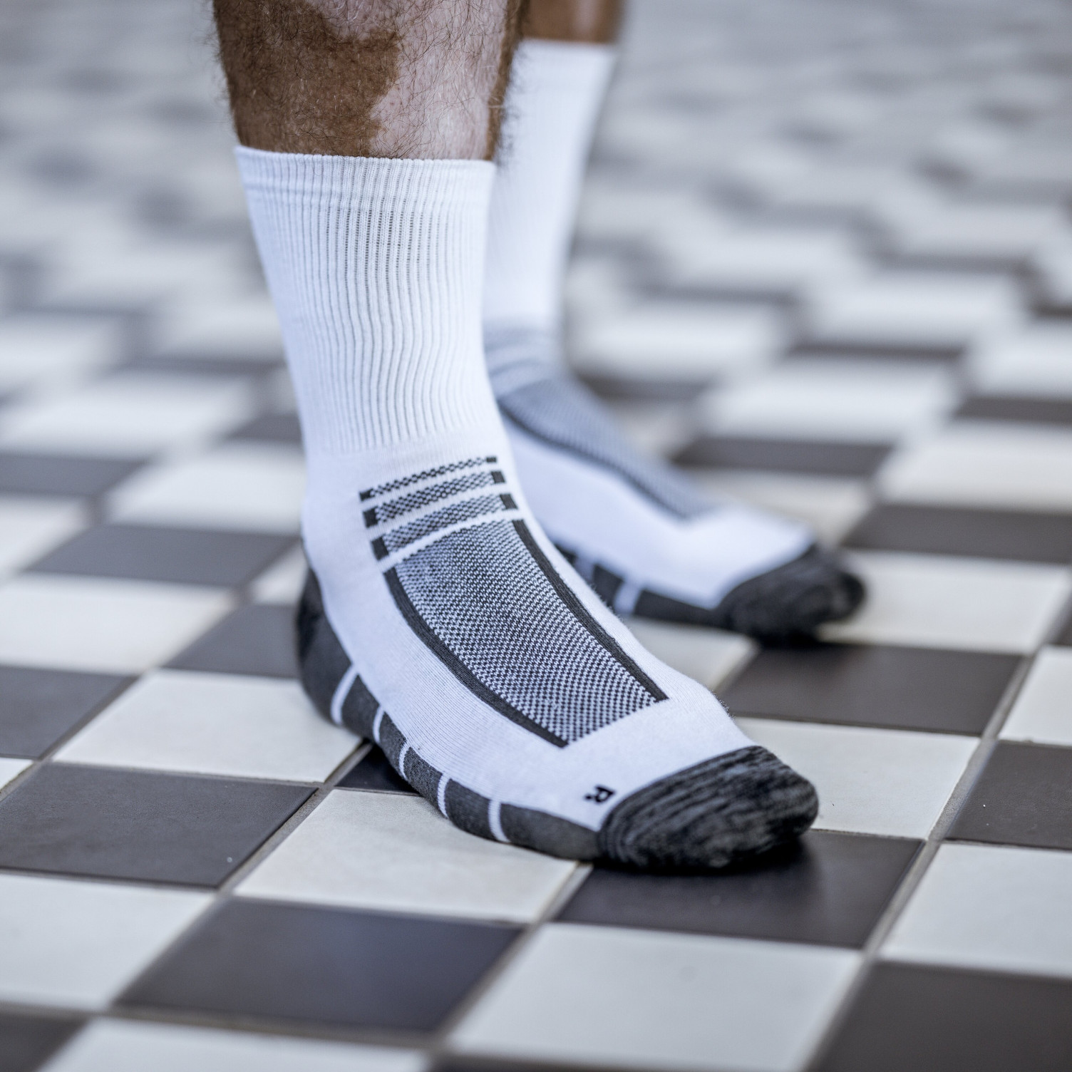 Socken weiß / grau