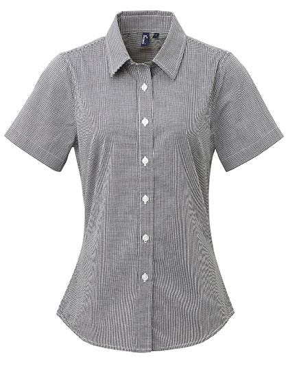 Bluse – Women´s Microcheck (Gingham) Short Sleeve Cotton Shirt