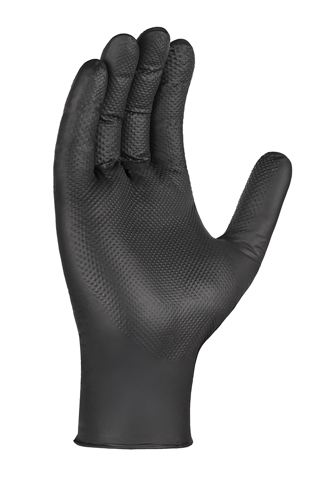 teXXor® Nitril-Einweg-Handschuhe Diamond Grip schwarz schwarz