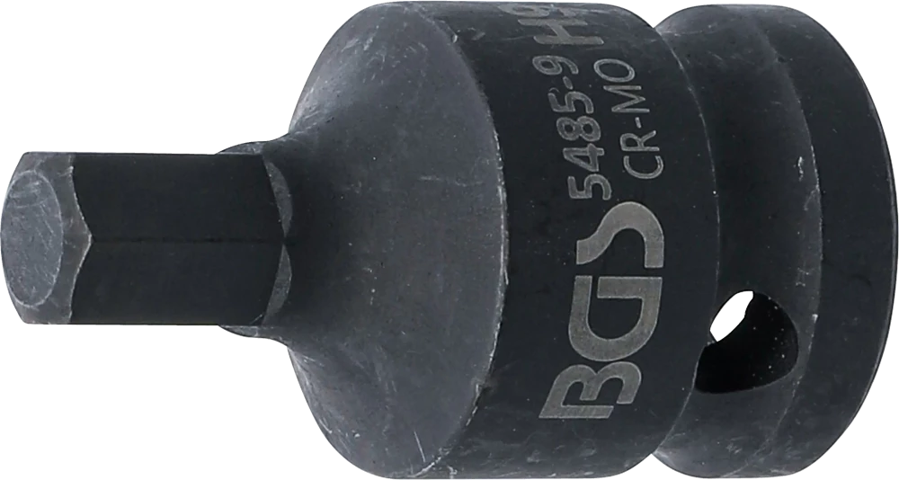 Kraft-Bit-Einsatz, Länge 42 mm, Antrieb Innenvierkant 12,5 mm (1/2"), Innensechskant 9 mm