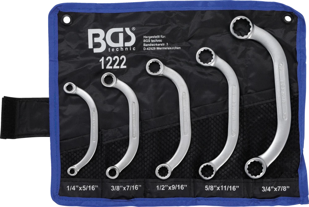 Starter- und Blockschlüssel-Satz, Zollgrößen, SW 1/4" - 7/8", 5-tlg.