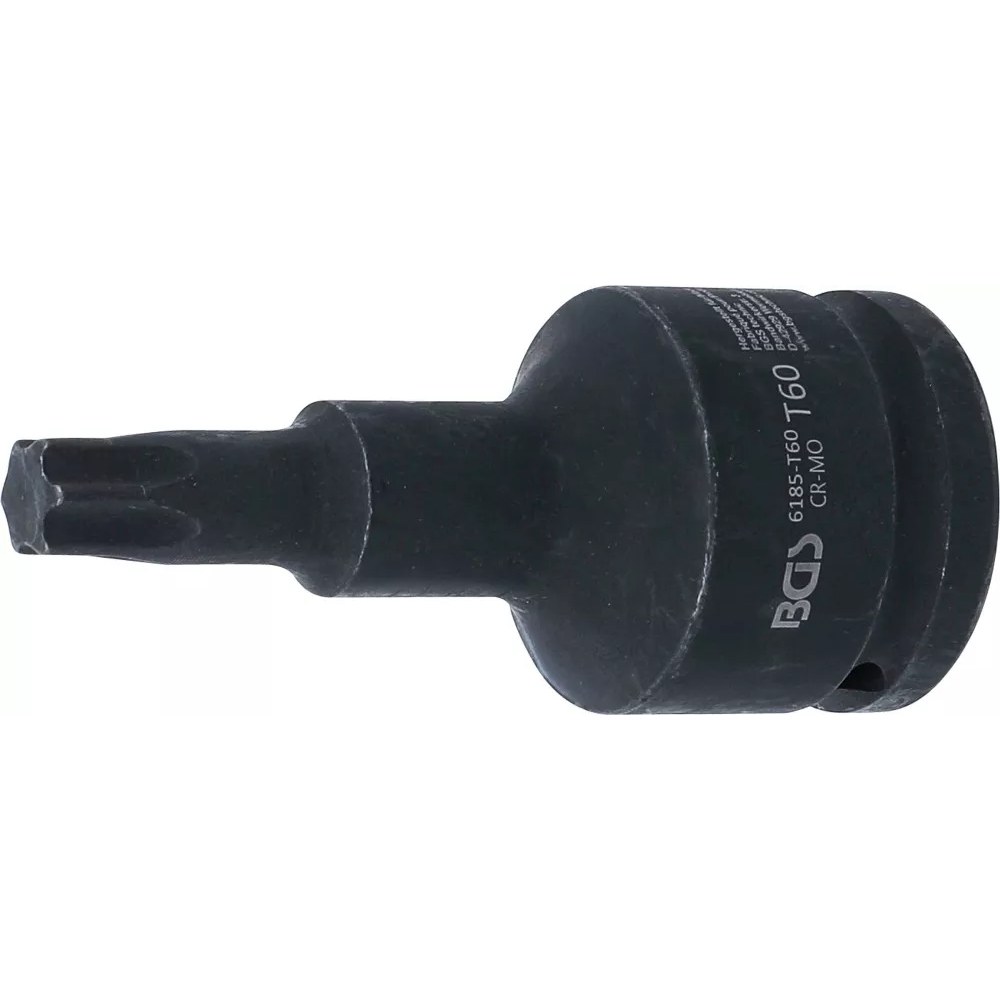 Kraft-Bit-Einsatz, Länge 100 mm, Antrieb Innenvierkant 20 mm (3/4"), T-Profil (für Torx) T60