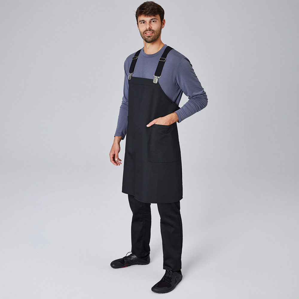 Latzschürze Casual Style mit X-Kreuzung, schwarz, B 88 x L 80 cm