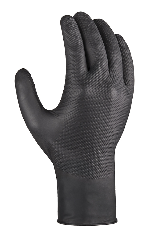 teXXor® Nitril-Einweg-Handschuhe Diamond Grip schwarz schwarz