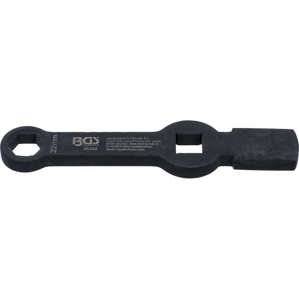 Schlag-Ringschlüssel, Sechskant, mit 2 Schlagflächen, SW 22 mm