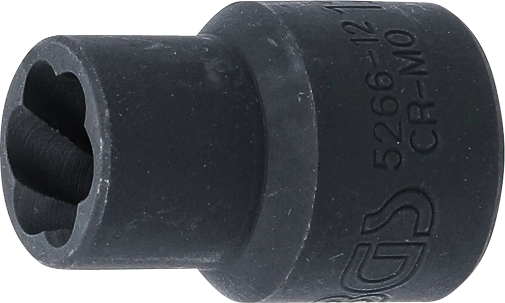 Spiral-Profil-Steckschlüssel-Einsatz / Schraubenausdreher, Antrieb Innenvierkant 12,5 mm (1/2"), SW 12 mm
