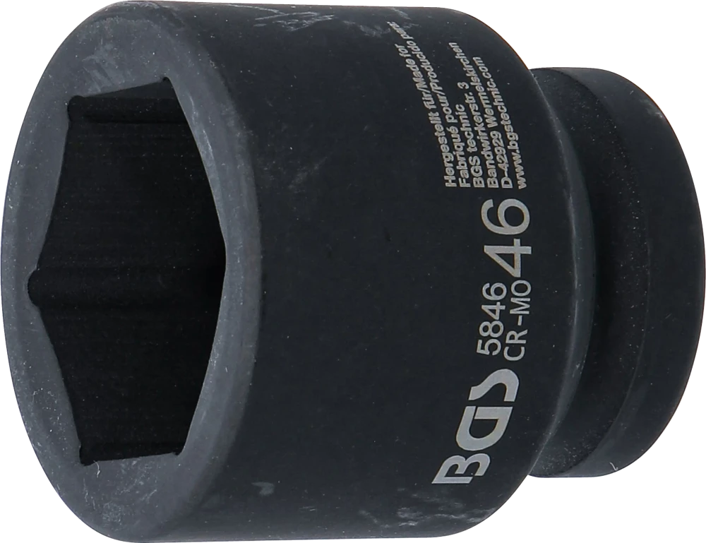 Kraft-Steckschlüssel-Einsatz Sechskant, Antrieb Innenvierkant 25 mm (1"), SW 46 mm