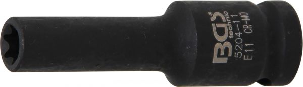 Kraft-Steckschlüssel-Einsatz E-Profil, tief | Antrieb Innenvierkant 12,5 mm (1/2&quot;) | SW E11