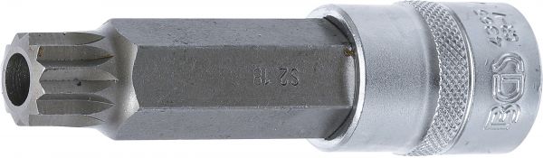 Bit-Einsatz | Länge 100 mm | Antrieb Innenvierkant 12,5 mm (1/2&quot;) | Innenvielzahn (für XZN) mit Bohr