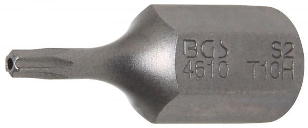 Bit | Antrieb Außensechskant 10 mm (3/8&quot;) | T-Profil (für Torx) mit Bohrung T10