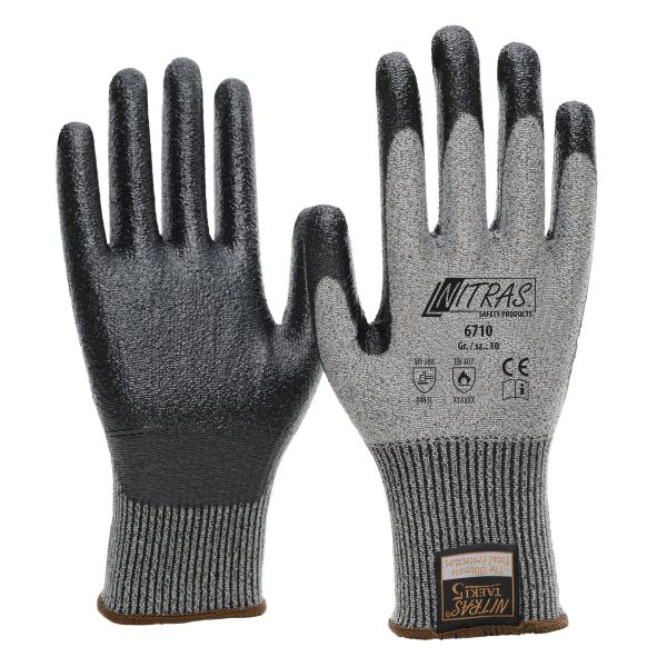 Klasse 5 grau Schnittschutz Handschuh NITRAS 6720 TAEKI 5 Latex-Beschichtung 