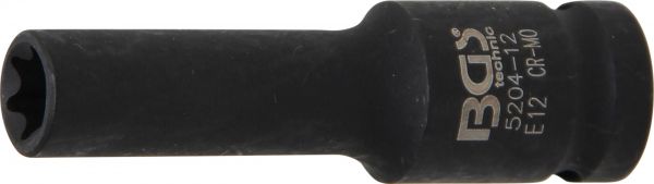 Kraft-Steckschlüssel-Einsatz E-Profil, tief | Antrieb Innenvierkant 12,5 mm (1/2&quot;) | SW E12