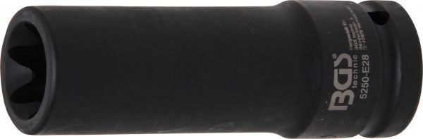 Kraft-Steckschlüssel-Einsatz E-Profil, tief | Antrieb Innenvierkant 20 mm (3/4&quot;) | SW E28