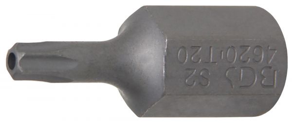 Bit | Länge 30 mm | Antrieb Außensechskant 10 mm (3/8&quot;) | T-Profil (für Torx) mit Bohrung T20