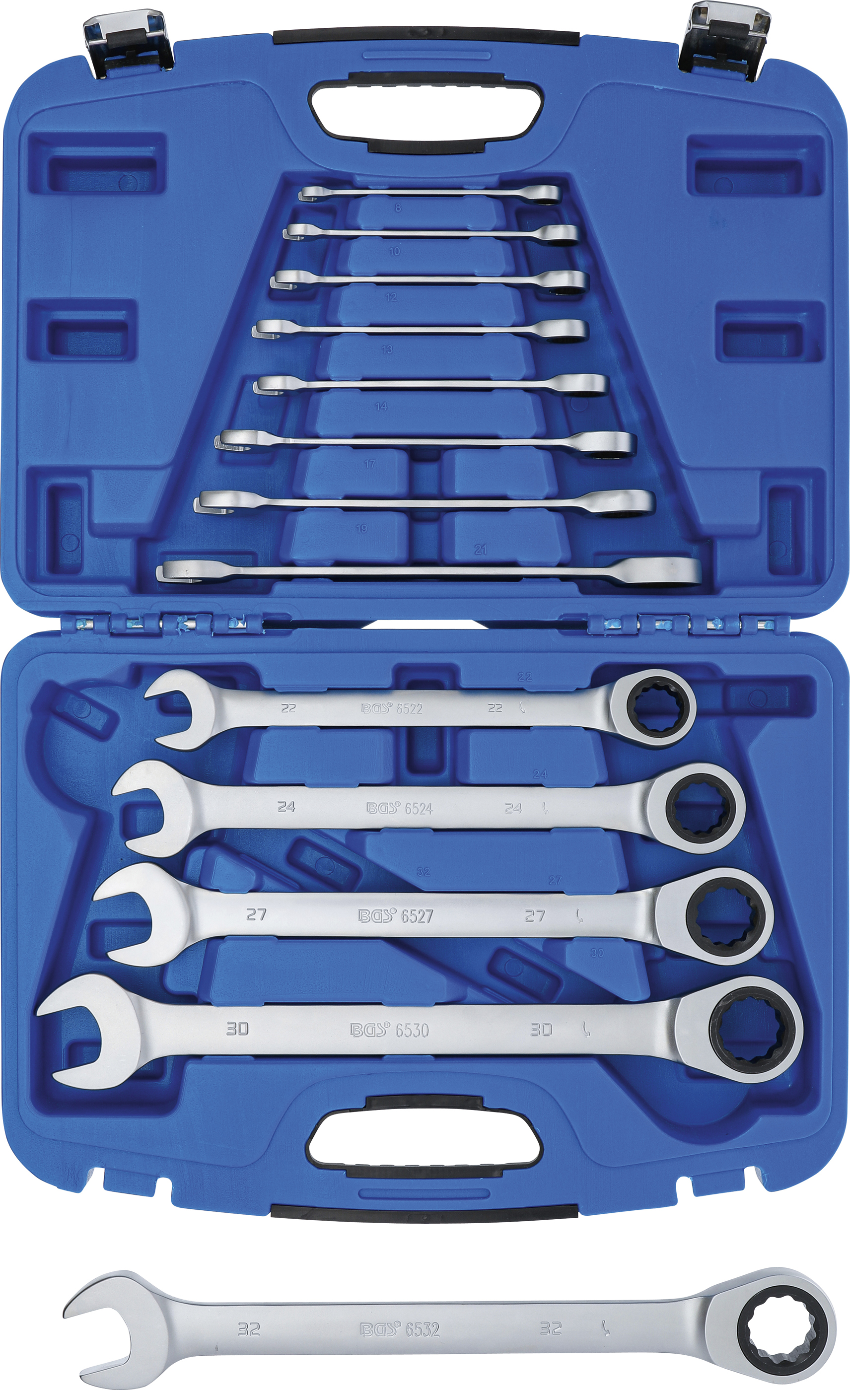 Werkzeug | Sortimente - | | | Werkzeuge 32 | Handwerkzeuge 13-tlg. & inba Ratschenschlüssel | Industriebedarf SW | Ratschenring-Maulschlüssel-Satz Schraubenschlüssel 8 | mm |