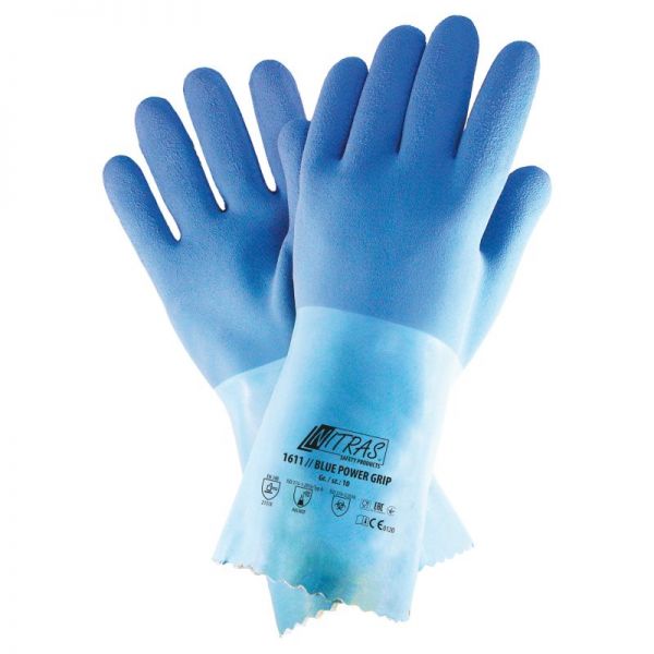 Chemikalienschutz &amp; Säureschutzhandschuh BLUE POWER GRIP 1611