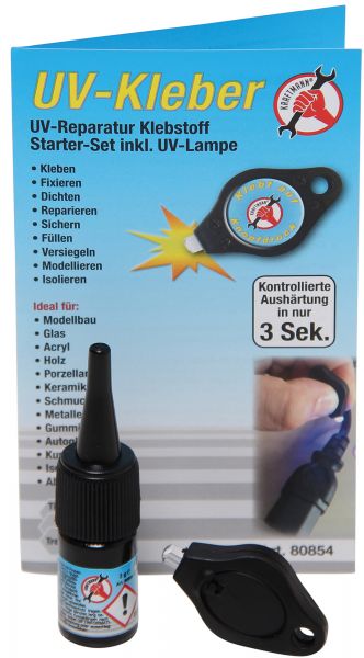 UV-Kleber inkl. UV-Lampe | Flasche 3 g