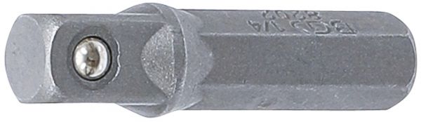 Bit-Knarren-Adapter | Außensechskant 6,3 mm (1/4&quot;) - Außenvierkant 6,3 mm (1/4&quot;) | 30 mm