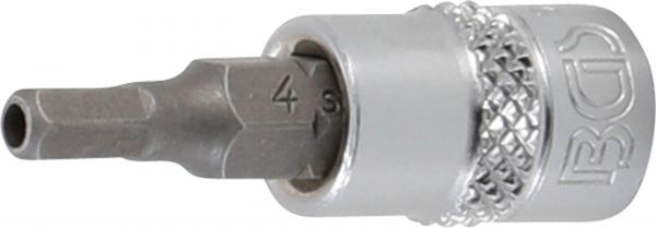 Bit-Einsatz | Antrieb Innenvierkant 6,3 mm (1/4&quot;) | Innensechskant mit Bohrung 4 mm