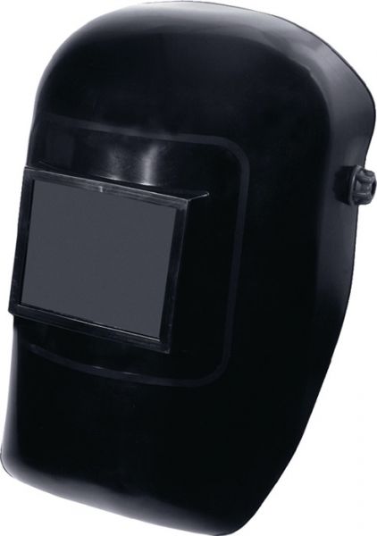 Schweißerkopfschutzhaube mit DIN-9-Glas und Vorsatzglas 90 x 110 mm Kunststoff