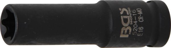 Kraft-Steckschlüssel-Einsatz E-Profil, tief | Antrieb Innenvierkant 12,5 mm (1/2&quot;) | SW E16