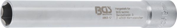 Steckschlüssel-Einsatz Sechskant, extra tief | Antrieb Innenvierkant 10 mm (3/8&quot;) | 12 mm
