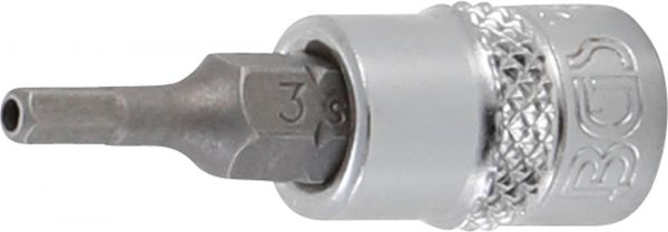 Bit-Einsatz | Antrieb Innenvierkant 6,3 mm (1/4") | Innensechskant mit Bohrung 3 mm