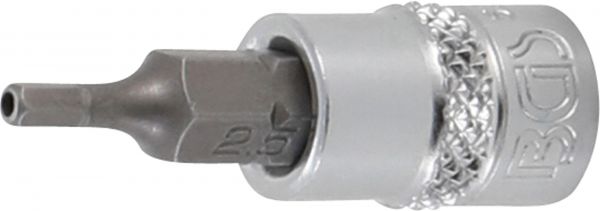 Bit-Einsatz | Antrieb Innenvierkant 6,3 mm (1/4&quot;) | Innensechskant mit Bohrung 2 mm