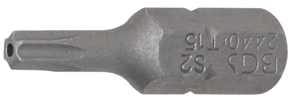 Bit | Antrieb Außensechskant 6,3 mm (1/4&quot;) | T-Profil (für Torx) mit Bohrung T15